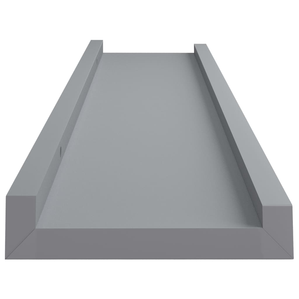 Étagères à rebord pour cadre photo 2 pcs Gris 60x9x3 cm MDF