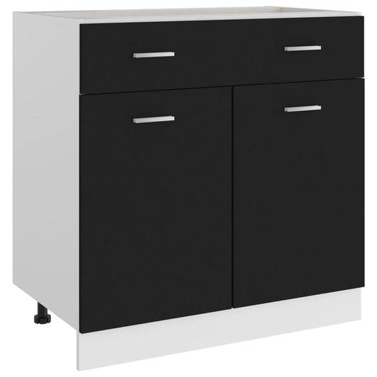 Armoire à tiroirs "Lyon" Noir 80 x 46 x 81,5 cm Bois d'ingénierie