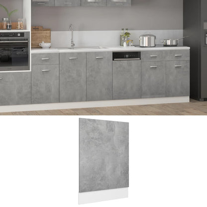 Panneau de lave-vaisselle Gris béton 45x3x67 cm Aggloméré