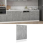 Panneau de lave-vaisselle Gris béton 45x3x67 cm Aggloméré