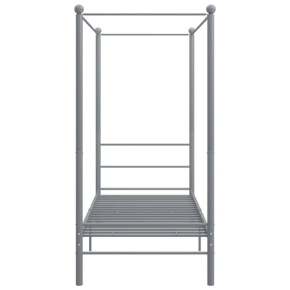 Cadre de lit à baldaquin sans matelas gris métal 90x200 cm