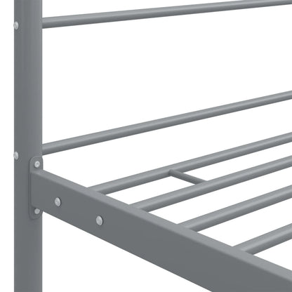 Cadre de lit à baldaquin sans matelas gris métal 90x200 cm