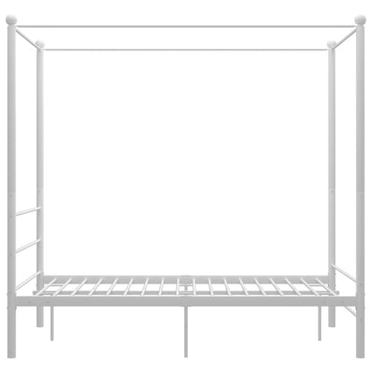 Cadre de lit à baldaquin sans matelas blanc 140x200 cm métal