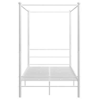 Cadre de lit à baldaquin sans matelas blanc 140x200 cm métal