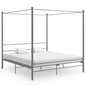 Cadre de lit à baldaquin sans matelas gris métal 180x200 cm