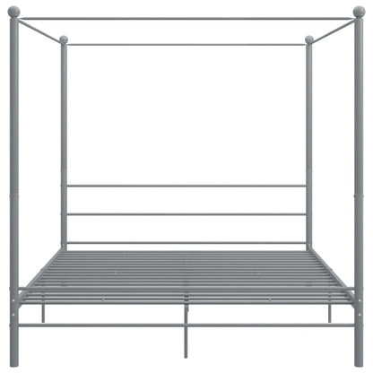 Cadre de lit à baldaquin sans matelas gris métal 180x200 cm