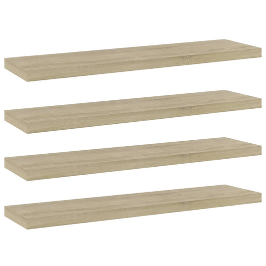 Panneau de bibliothèque 4 pcs chêne sonoma bois d’ingénierie