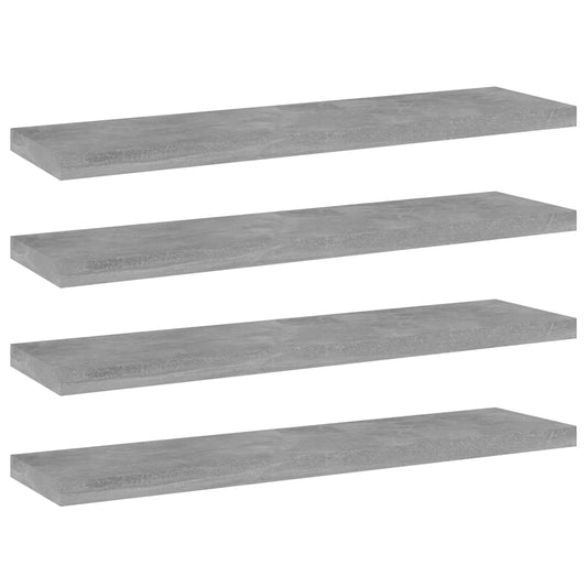 Panneaux de bibliothèque 4 pcs gris béton bois d’ingénierie