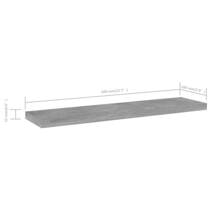 Panneaux de bibliothèque 4 pcs gris béton bois d’ingénierie