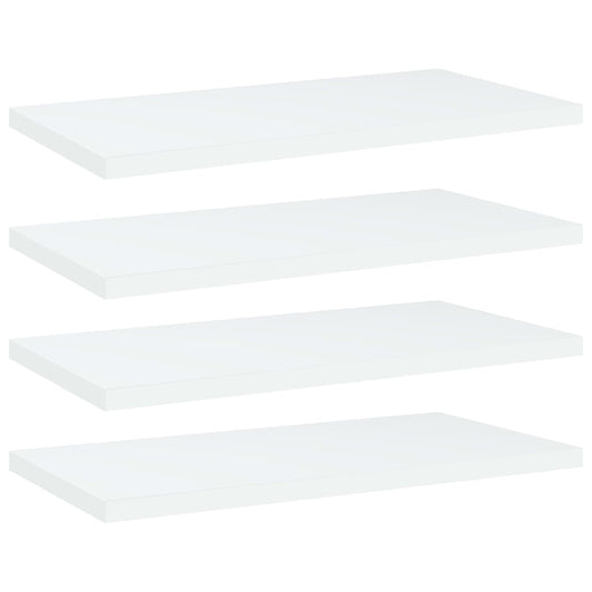 Panneaux de bibliothèque 4 pcs blanc bois d’ingénierie
