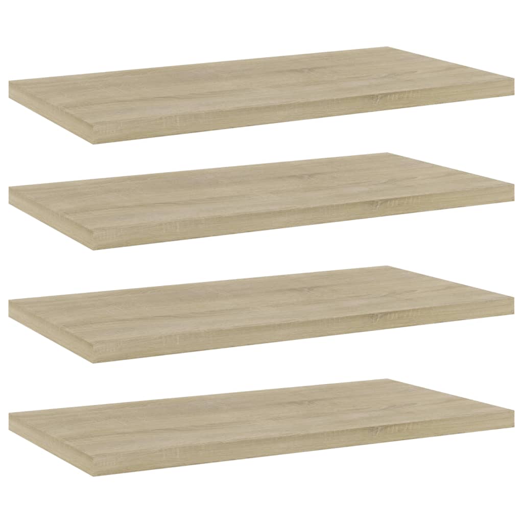 Panneau de bibliothèque 4 pcs chêne sonoma bois d’ingénierie