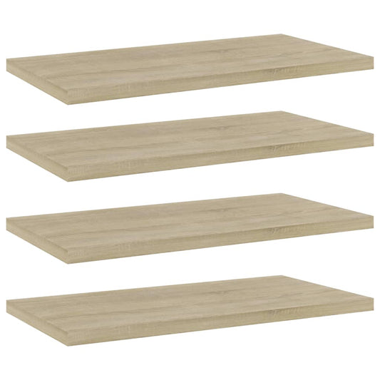 Panneau de bibliothèque 4 pcs chêne sonoma bois d’ingénierie