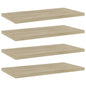 Panneau de bibliothèque 4 pcs chêne sonoma bois d’ingénierie