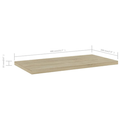 Panneau de bibliothèque 4 pcs chêne sonoma bois d’ingénierie
