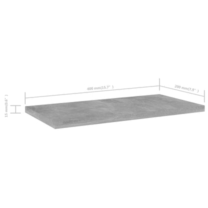 Panneaux de bibliothèque 4 pcs gris béton bois d’ingénierie