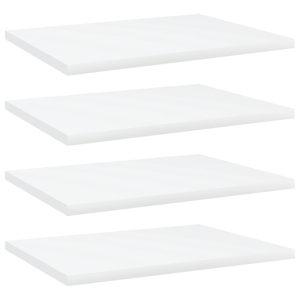 Panneaux de bibliothèque 4 pcs blanc bois d’ingénierie