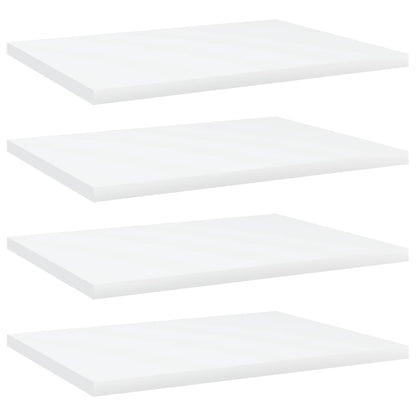 Panneaux de bibliothèque 4 pcs blanc bois d’ingénierie
