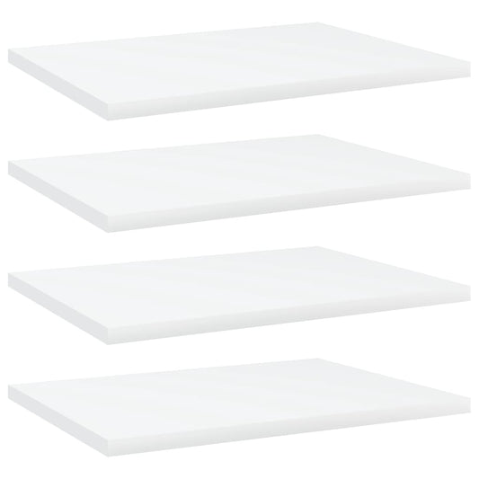 Panneaux de bibliothèque 4 pcs blanc bois d’ingénierie