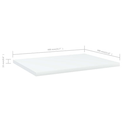 Panneaux de bibliothèque 4 pcs blanc bois d’ingénierie