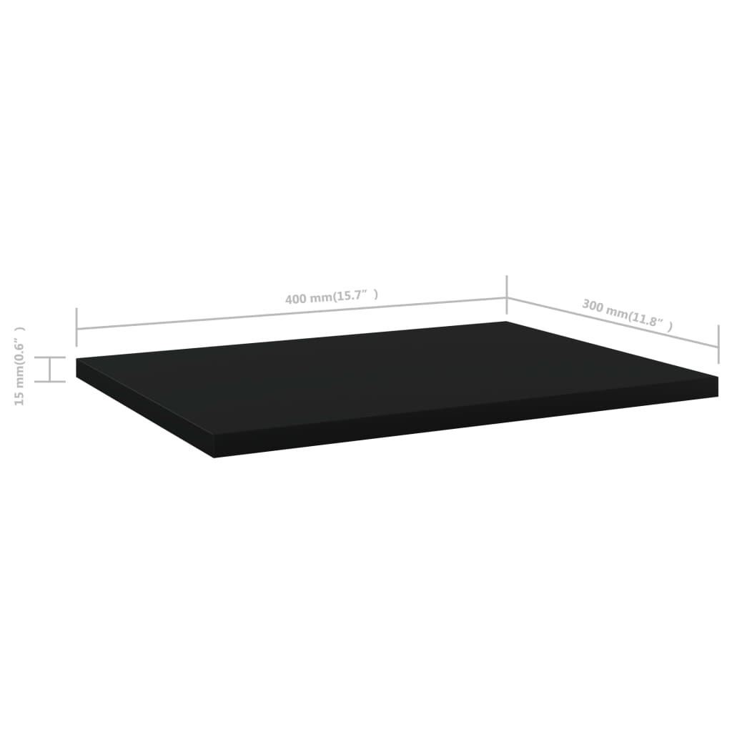 Panneaux de bibliothèque 4 pcs noir bois d’ingénierie