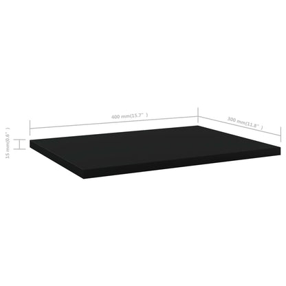 Panneaux de bibliothèque 4 pcs noir bois d’ingénierie