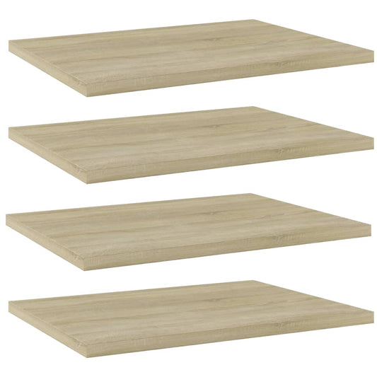 Panneau de bibliothèque 4 pcs chêne sonoma bois d’ingénierie
