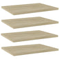 Panneau de bibliothèque 4 pcs chêne sonoma bois d’ingénierie