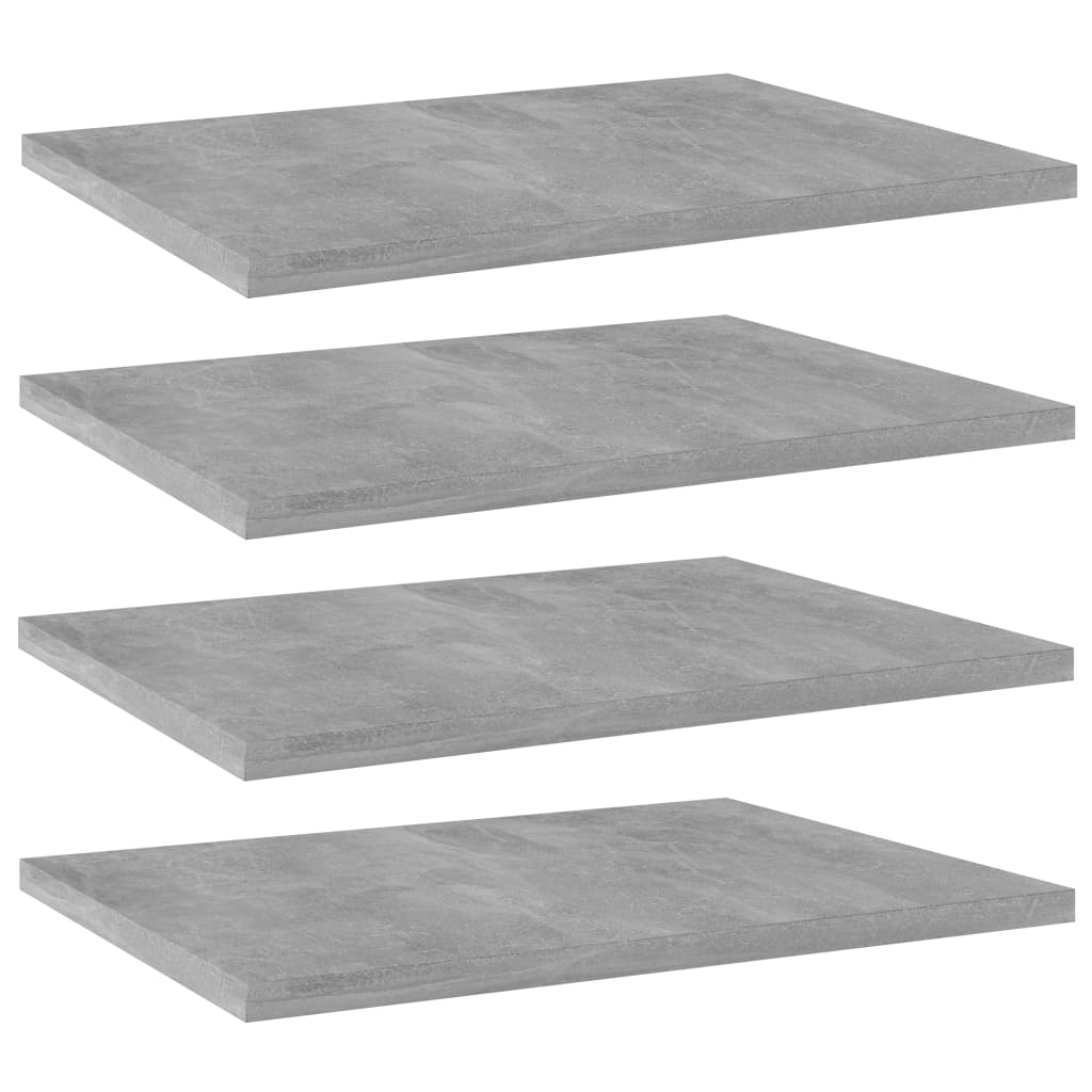 Panneaux de bibliothèque 4 pcs gris béton bois d’ingénierie