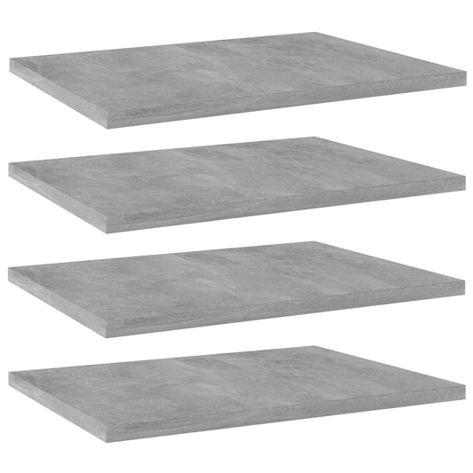 Panneaux de bibliothèque 4 pcs gris béton bois d’ingénierie