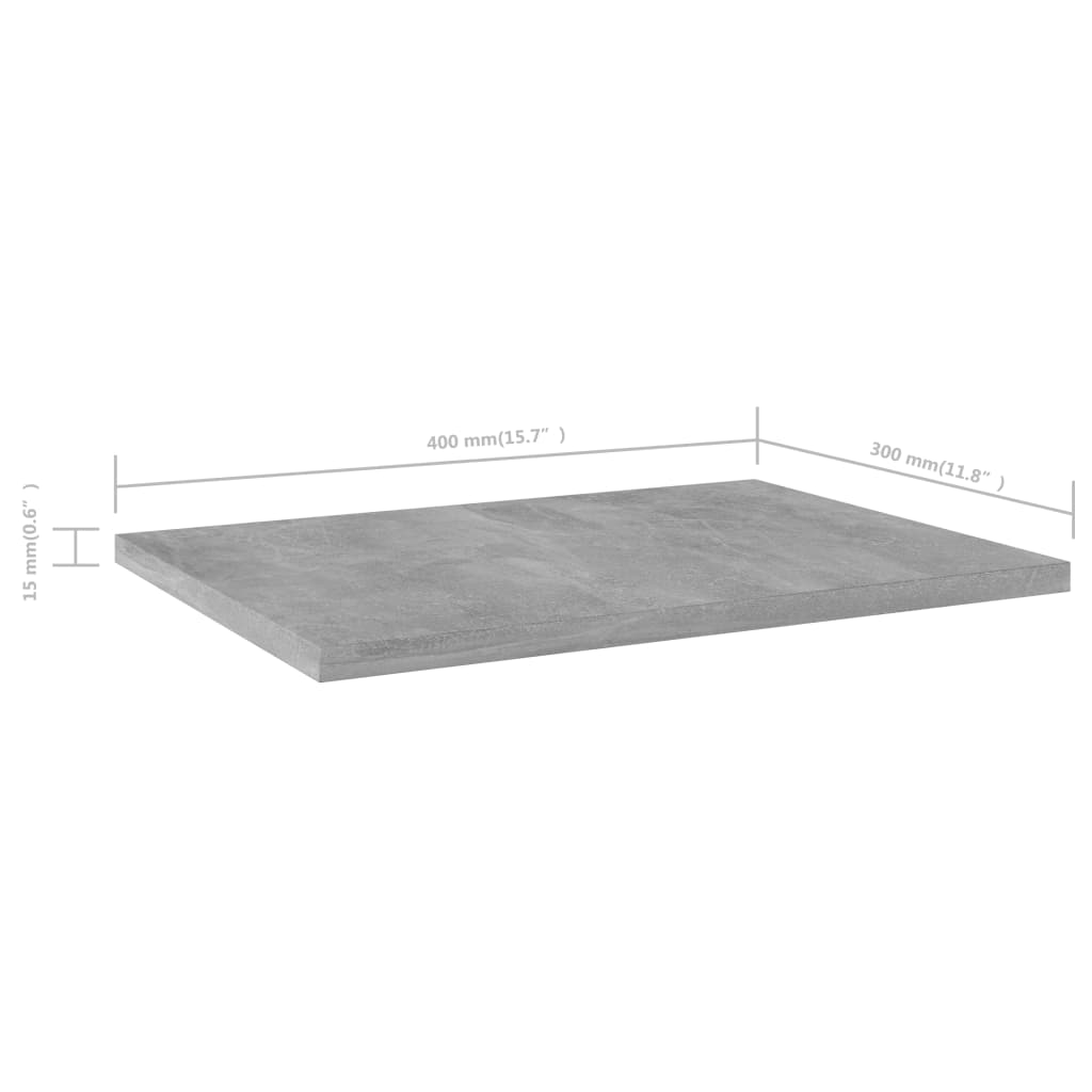 Panneaux de bibliothèque 4 pcs gris béton bois d’ingénierie