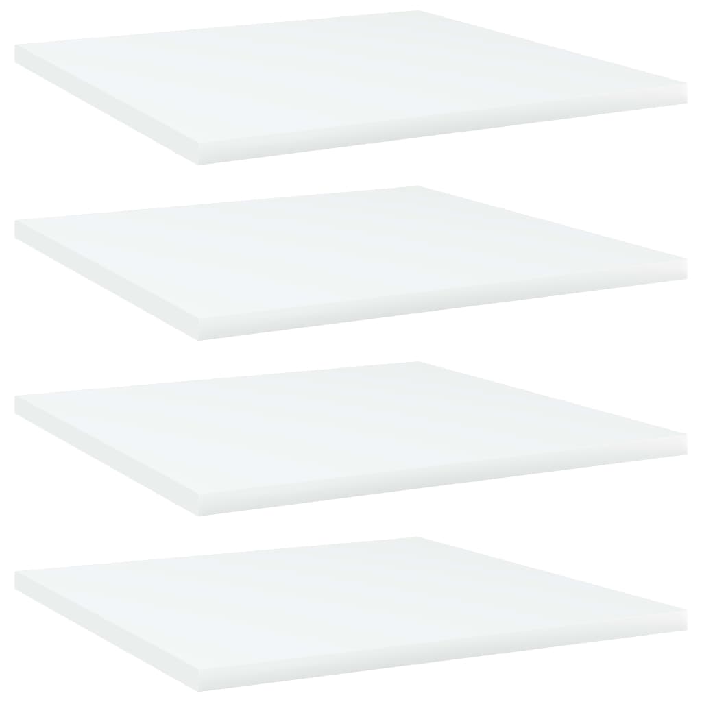 Panneaux de bibliothèque 4 pcs blanc bois d’ingénierie
