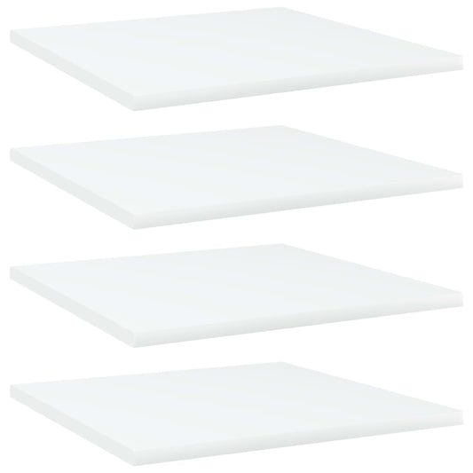 Panneaux de bibliothèque 4 pcs blanc bois d’ingénierie