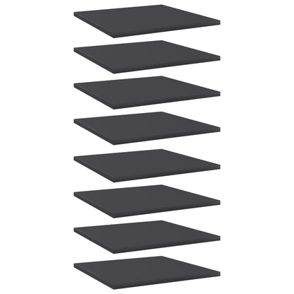 Panneaux de bibliothèque 8 pcs gris bois d’ingénierie