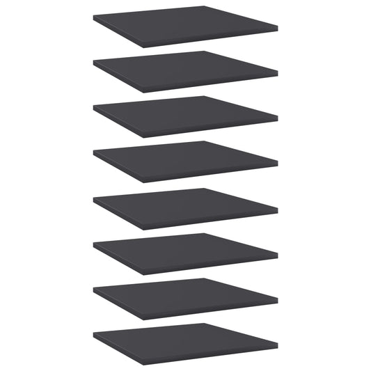 Panneaux de bibliothèque 8 pcs gris bois d’ingénierie