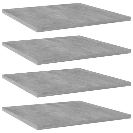 Panneaux de bibliothèque 4 pcs gris béton bois d’ingénierie
