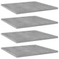 Panneaux de bibliothèque 4 pcs gris béton bois d’ingénierie