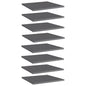 Panneaux de bibliothèque 8 pcs gris brillant bois d’ingénierie