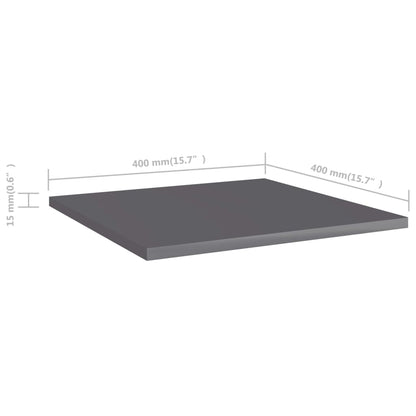 Panneaux de bibliothèque 8 pcs gris brillant bois d’ingénierie