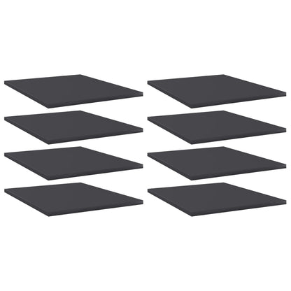 Panneaux de bibliothèque 8 pcs gris bois d’ingénierie