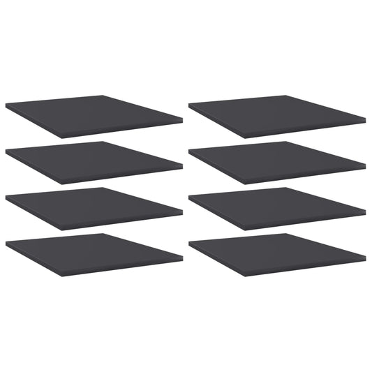 Panneaux de bibliothèque 8 pcs gris bois d’ingénierie