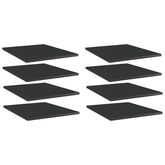 Panneaux de bibliothèque 8 pcs noir brillant bois d’ingénierie