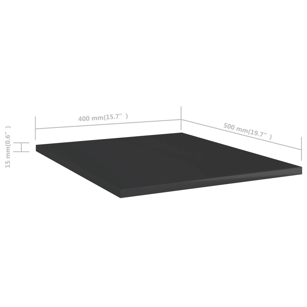 Panneaux de bibliothèque 8 pcs noir brillant bois d’ingénierie