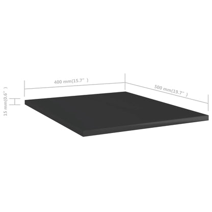 Panneaux de bibliothèque 8 pcs noir brillant bois d’ingénierie