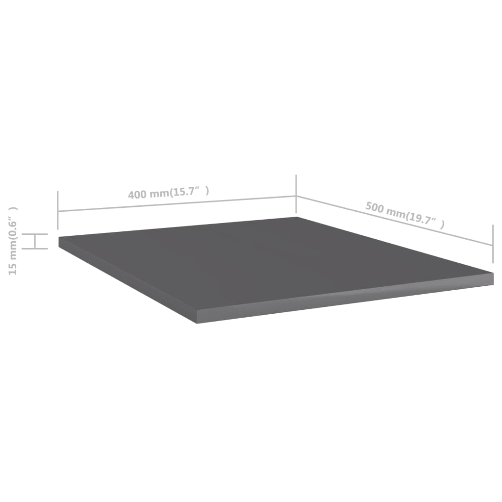 Panneaux de bibliothèque 8 pcs gris brillant bois d’ingénierie