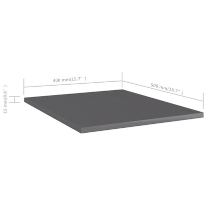 Panneaux de bibliothèque 8 pcs gris brillant bois d’ingénierie