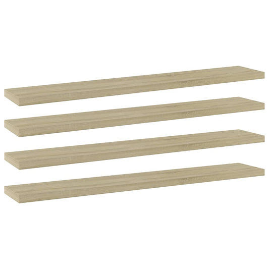 Panneau de bibliothèque 4pcs Chêne sonoma 60x10x1,5cm Aggloméré