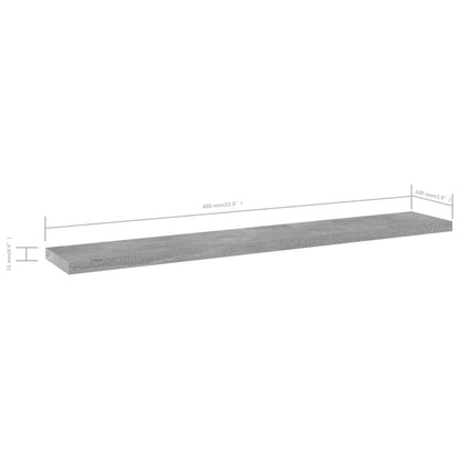 Panneaux de bibliothèque 4 pcs gris béton bois d’ingénierie