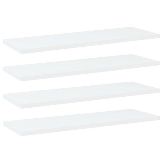 Panneaux de bibliothèque 4 pcs blanc bois d’ingénierie