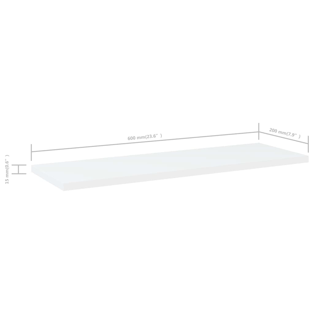 Panneaux de bibliothèque 4 pcs blanc bois d’ingénierie