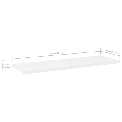 Panneaux de bibliothèque 4 pcs blanc bois d’ingénierie